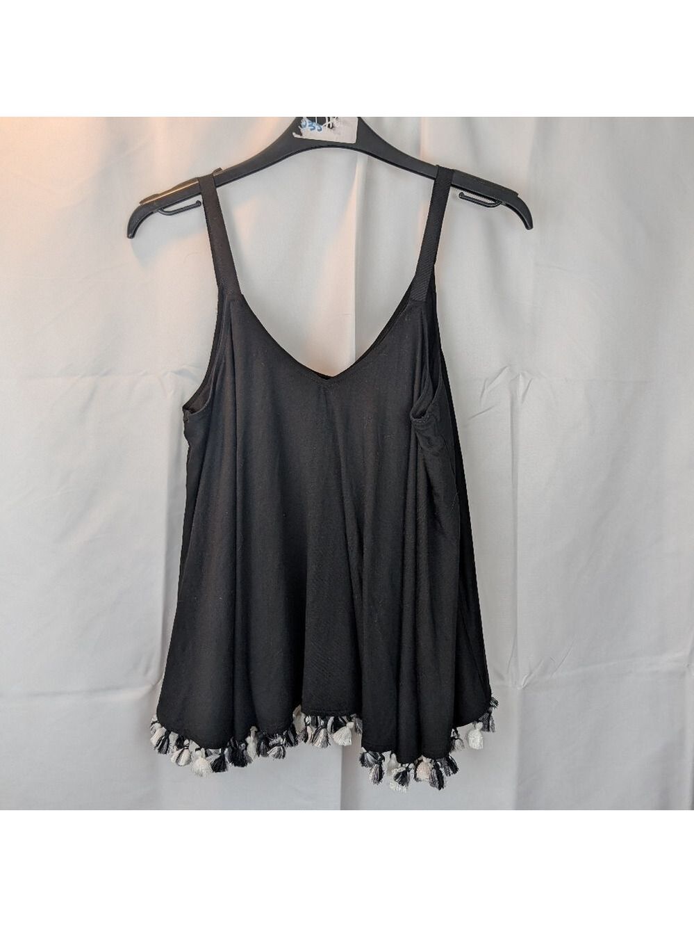 Trina Turk Black Sleeveless Top with Tassels Size XS In EUC